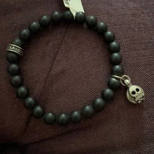 🖤💀Kkng Baby Black Onyx Silver Skull .925 Bracele